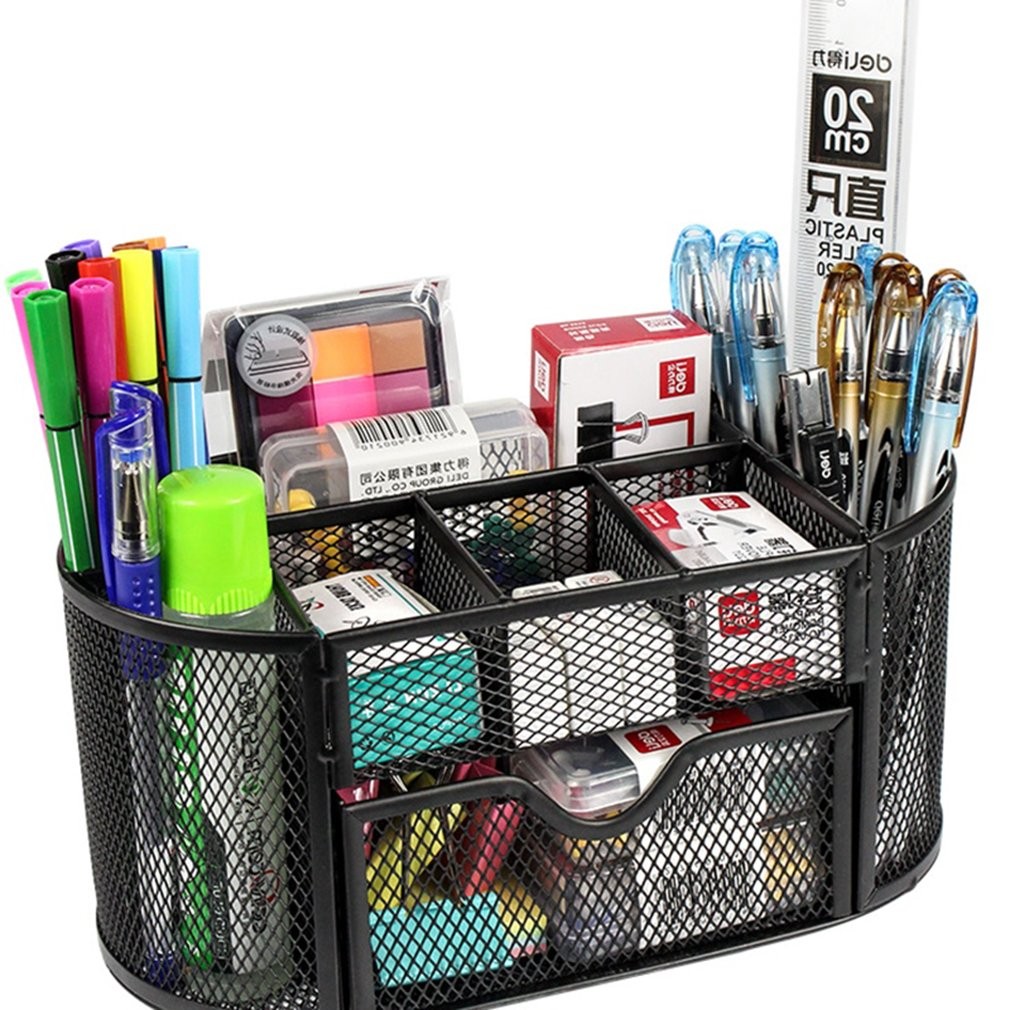 MONBLA Desk Supplies Organizer Multi-functional Stationery 1 Pack, black