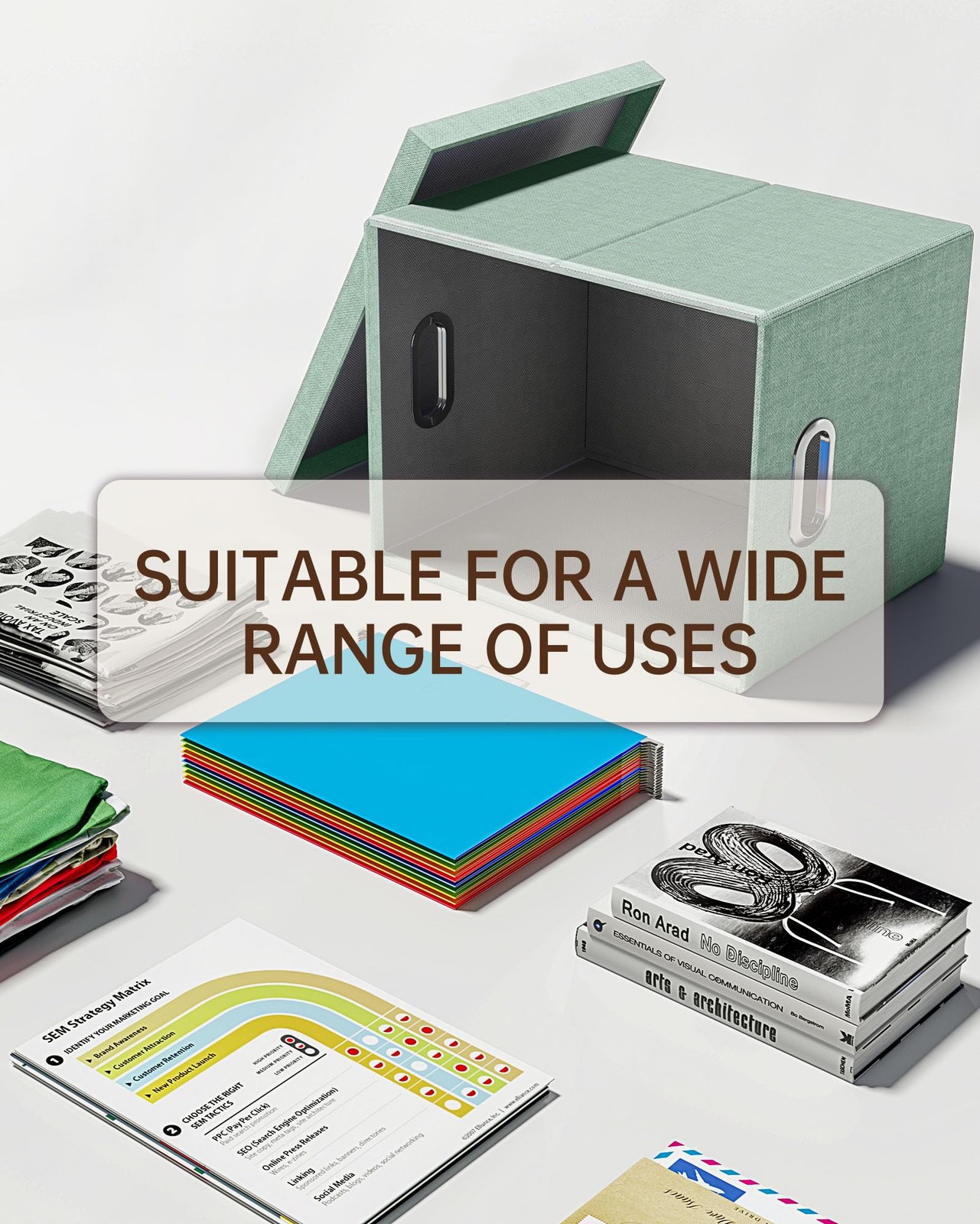 Oterri File Organizer, Box, Cabinet for Letter 1 pack, Green