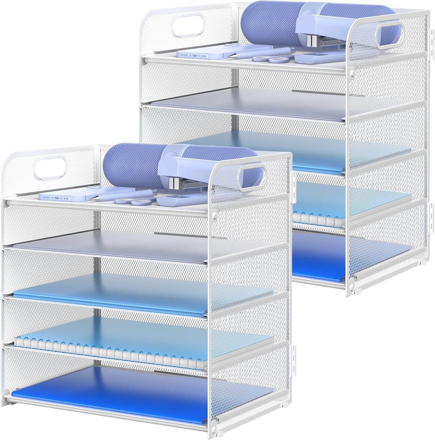 2 Pack White Letter Tray Organizer