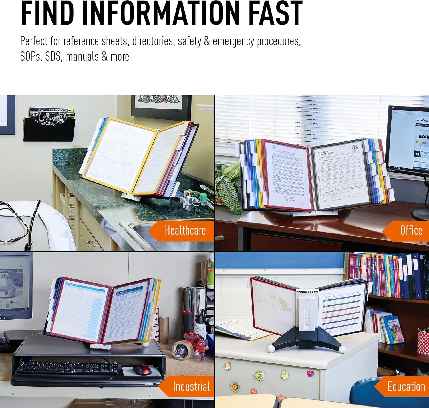 Desktop Reference System W/ 10 Double-Sided Panels Letter-Size 8.5″ x 11″ Inches