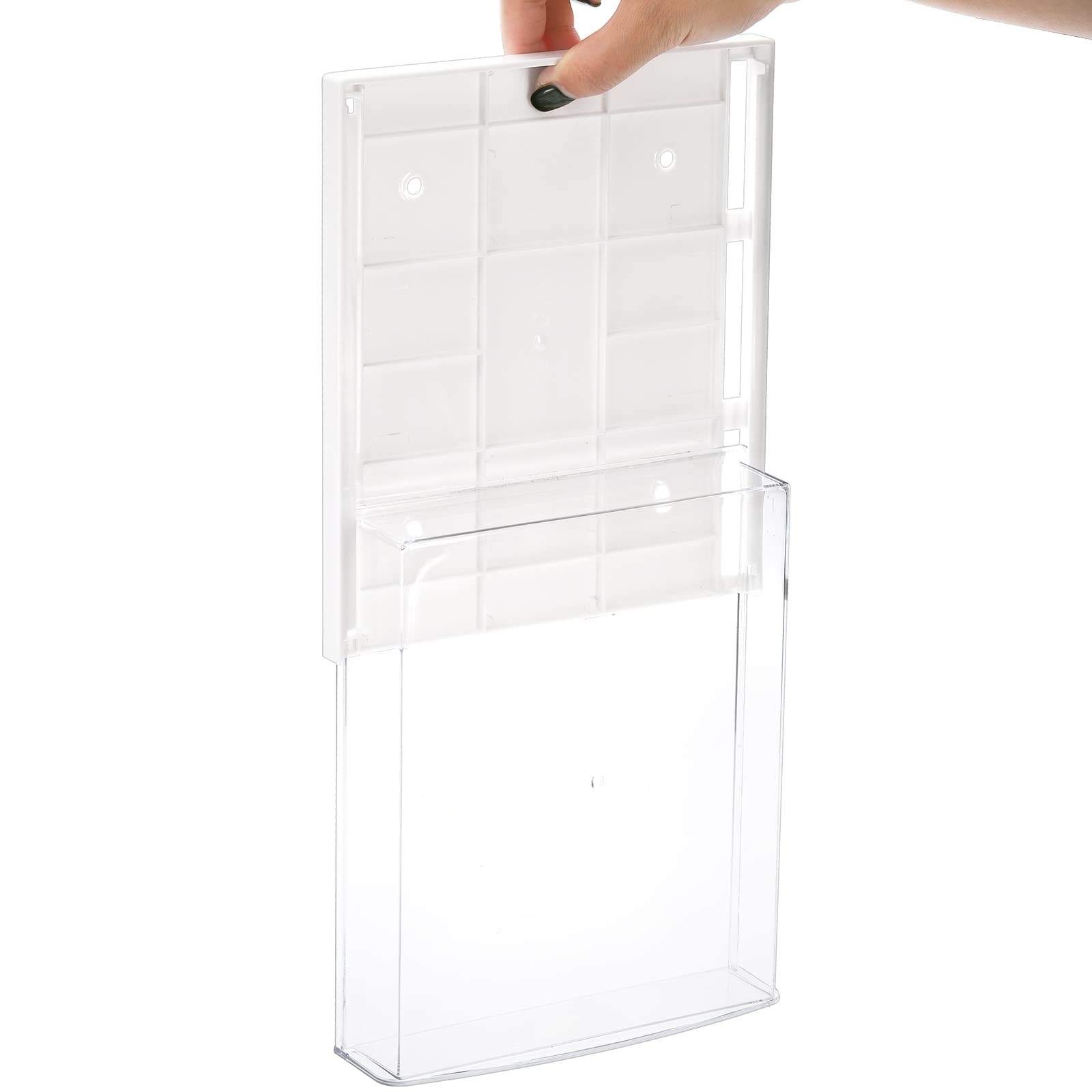 SOUJOY 3 Pack Under Desk Drawer, Self-Adhesive White with Transparent finish