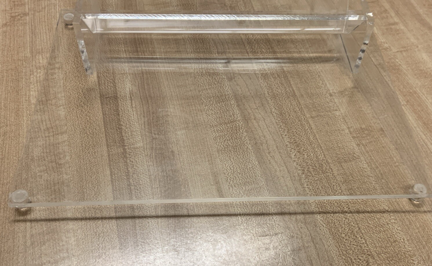 Clear Acrylic Organizer For Cosmetics /Desktop Storage 11”X8” Corner Pedestals