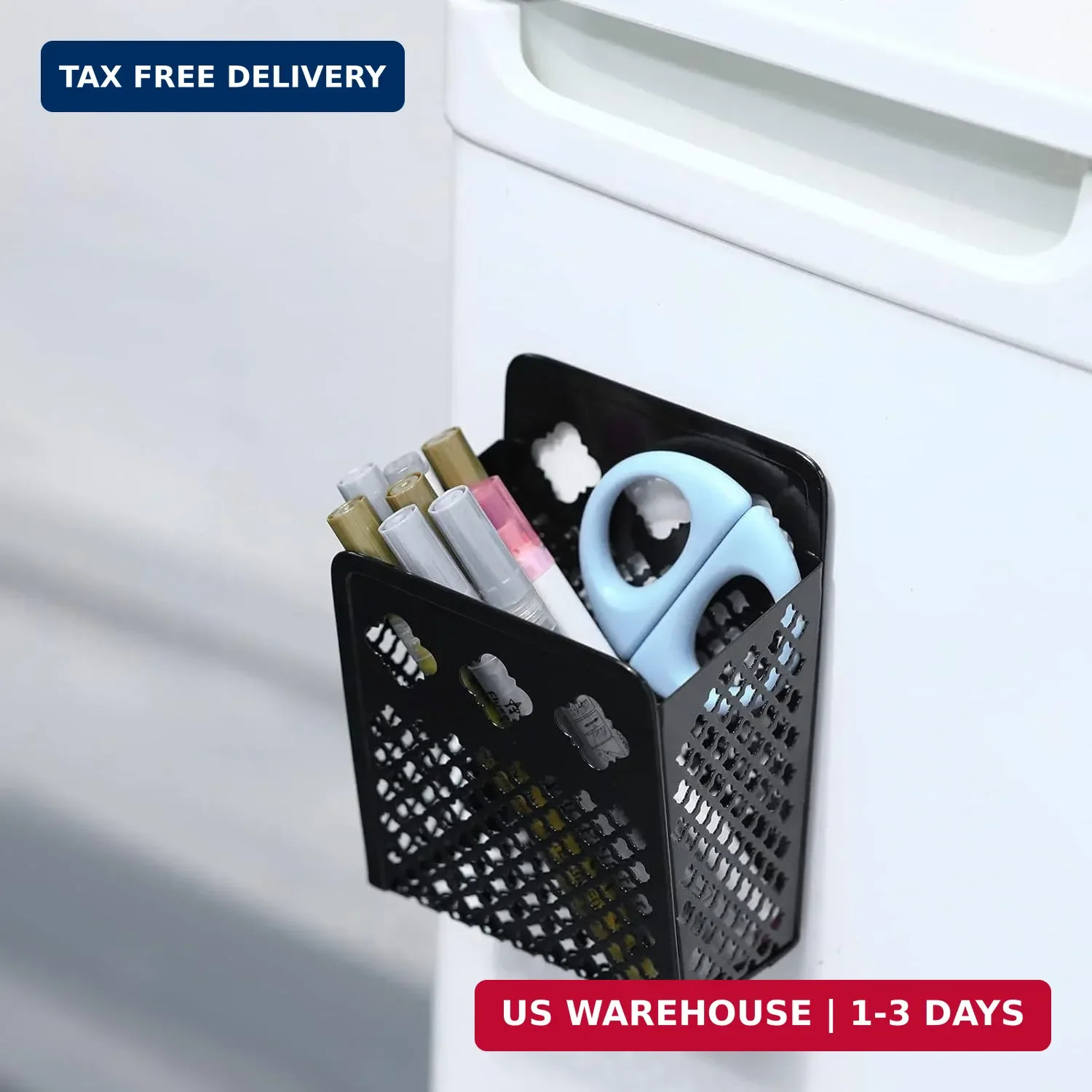 Magnetic Pen Holder, Mesh Metal Strong Magnet Dry Erase Marker Holder Pencil Org