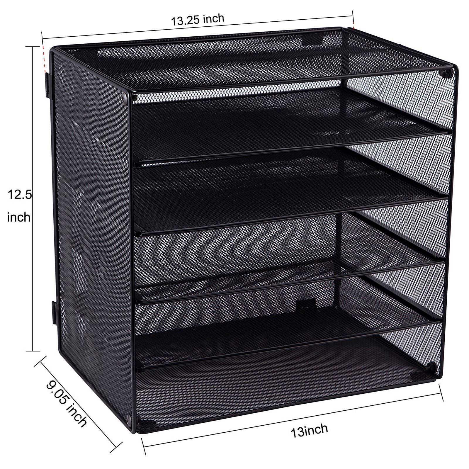 EASEPRES 5 Slot Mesh Desk Organizer Tray, File Paper Letter Folder Holder Des…