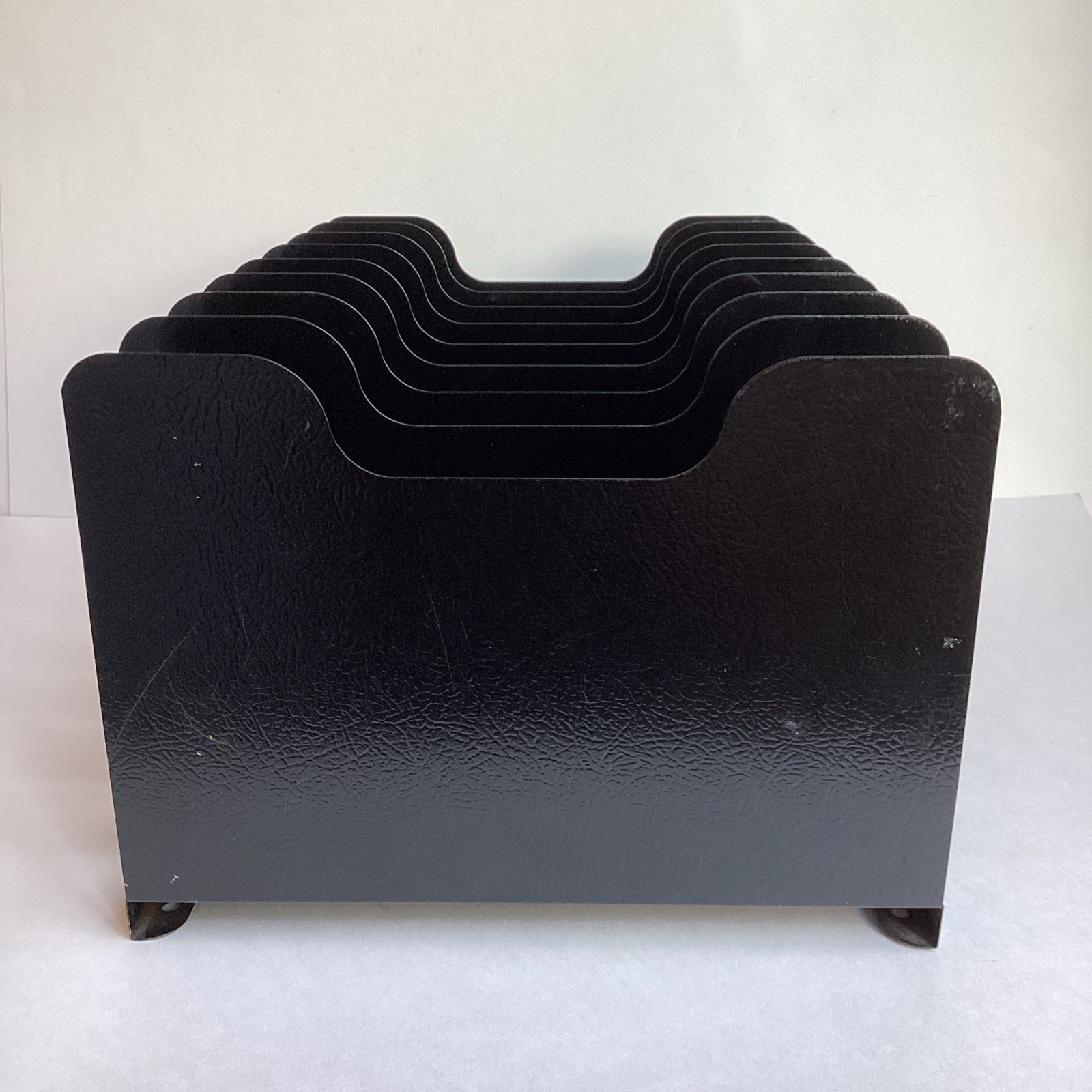 Vintage BUDDY Metal Industrial Vertical File Organizer Sorter Desk Wall Black