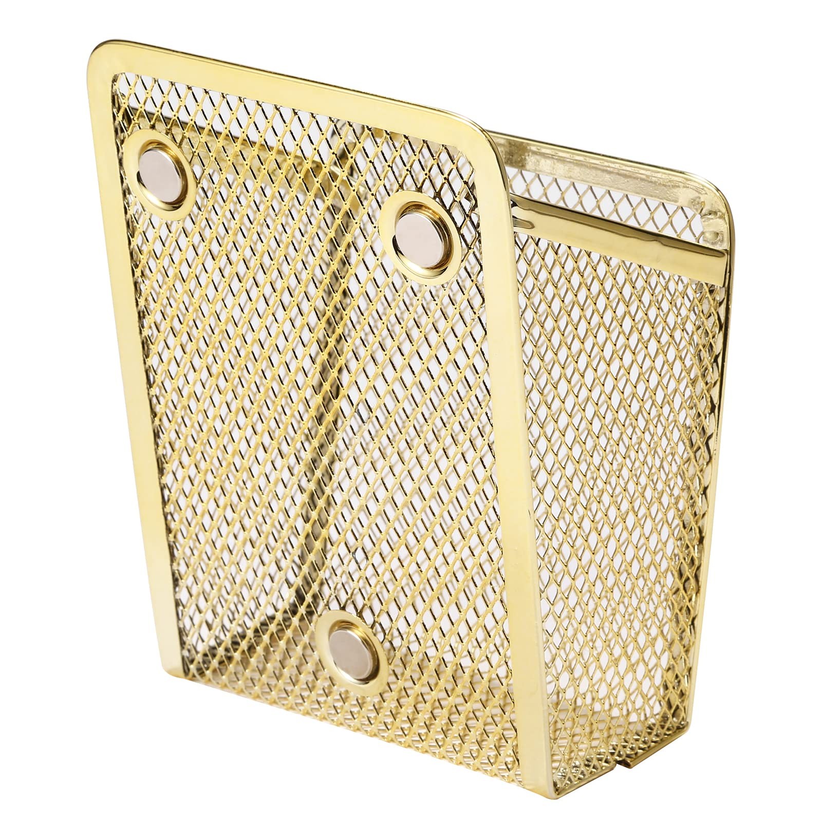 Magnetic Pencil Holder,Mesh Stainless Steel Pen Basket, Metal Writing Utensil…
