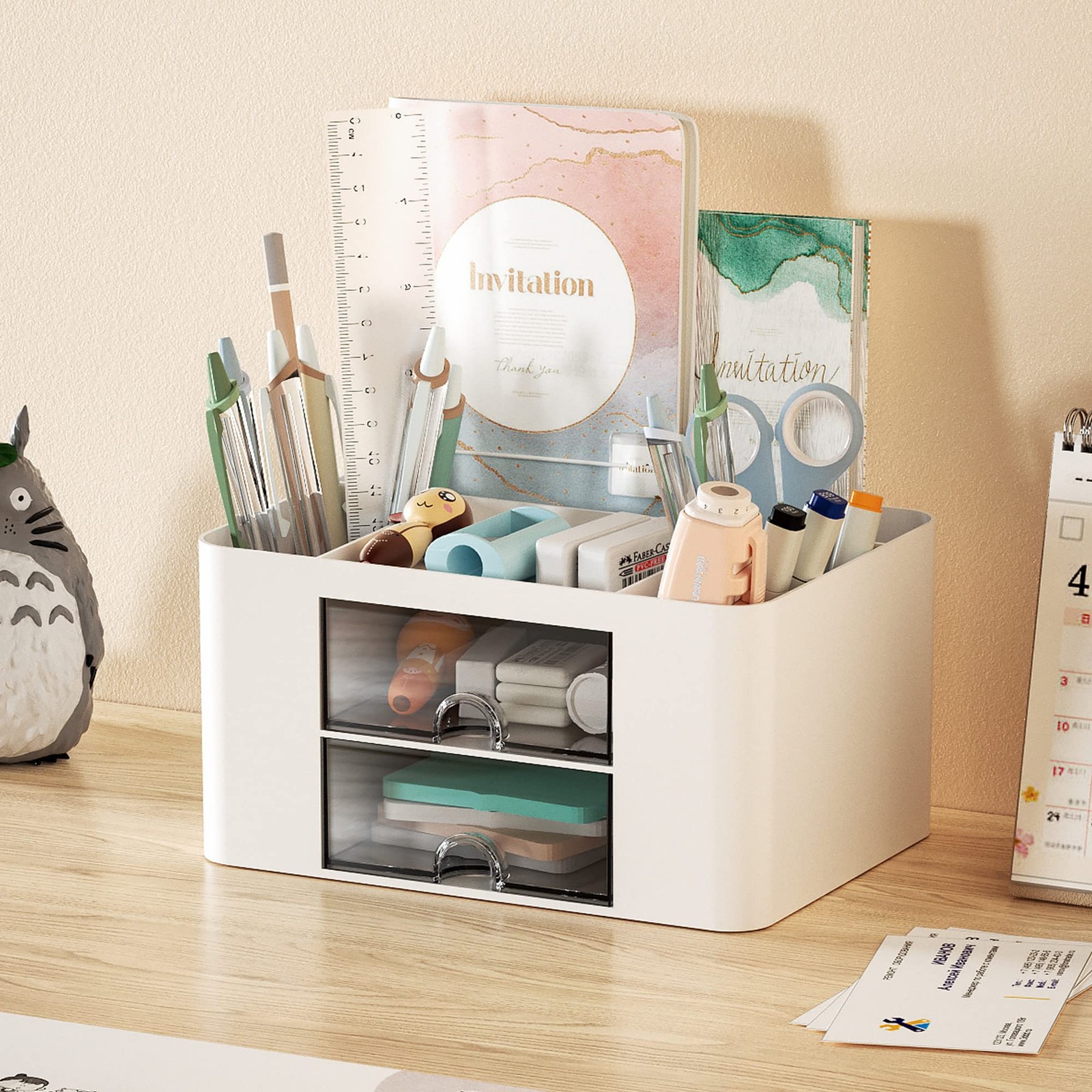 Marbrasse Pen Organizer 2 Multi-Functional Pencil Holder For Desk Desk