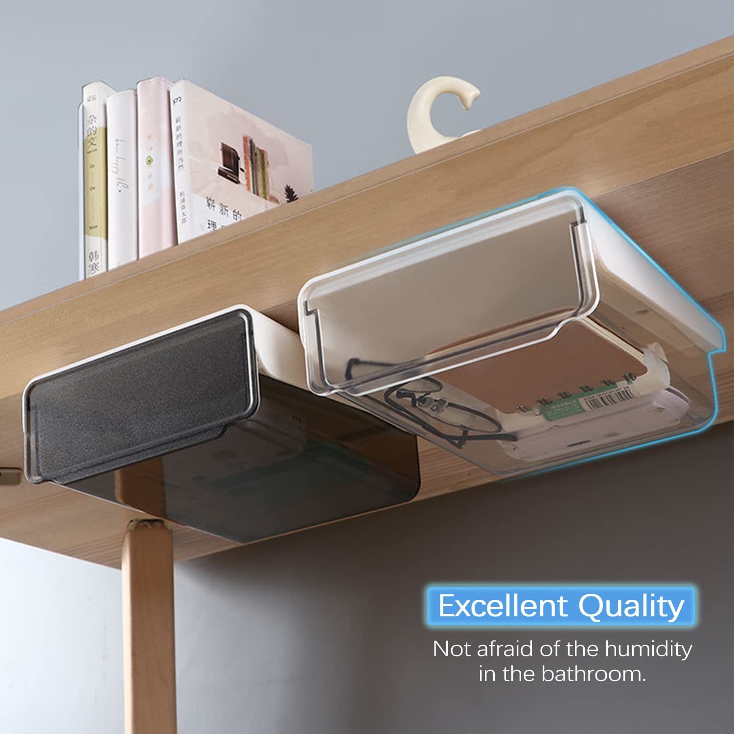 -adhesive Under Desk Drawer Organizer, 2 Pack Table Slide Out Large Storage M…