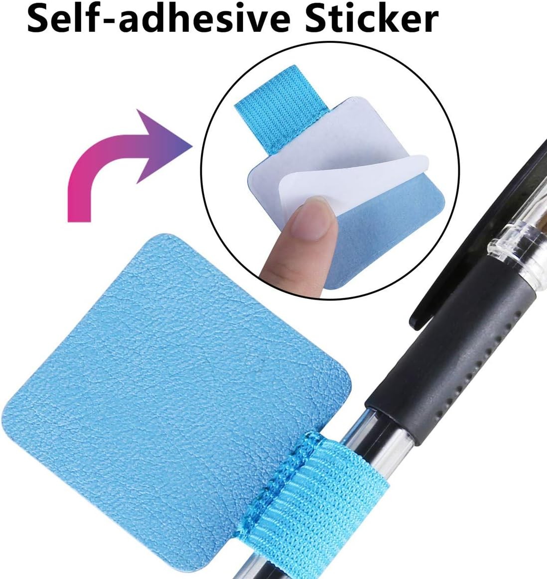 SLSON 12 Pack Notebook Pen Loop Holder Self Adhesive 12 Colors New