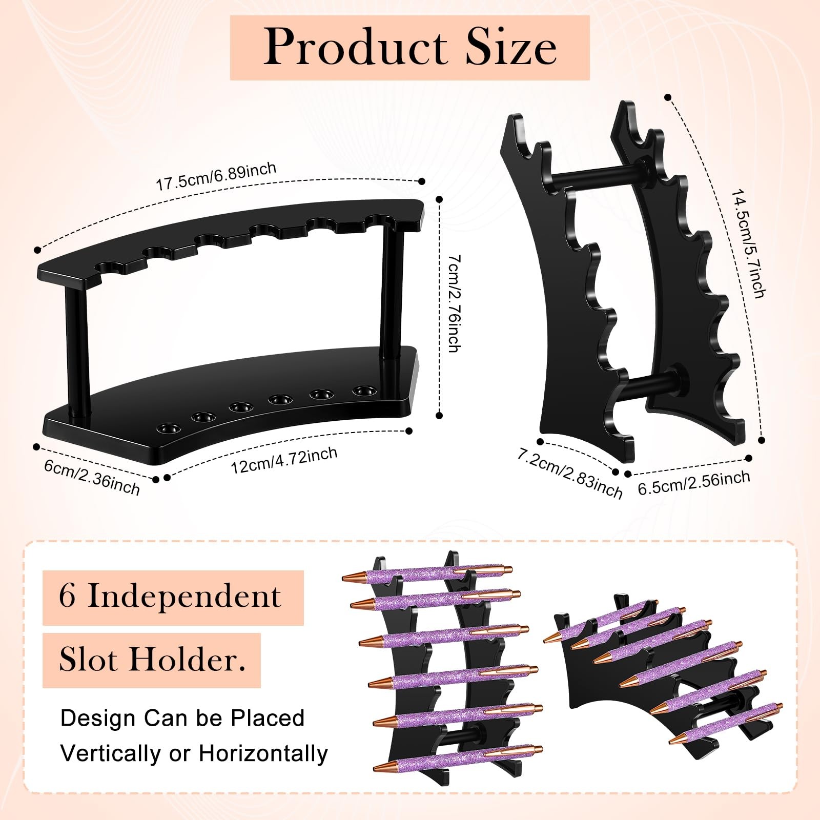 10 Pack Pen Display Stand, 6 Slots Plastic Pen Holder, Display Eyebrow Makeup…