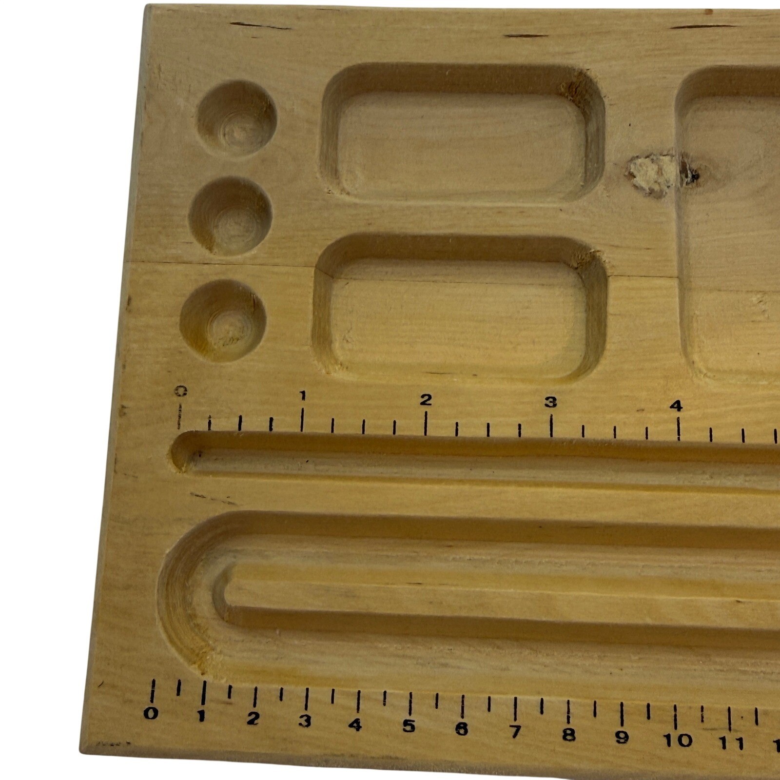 Pine Beading Jewelry Sorting & Measuring Tray w/ Seed Bead Compartments & Ruler