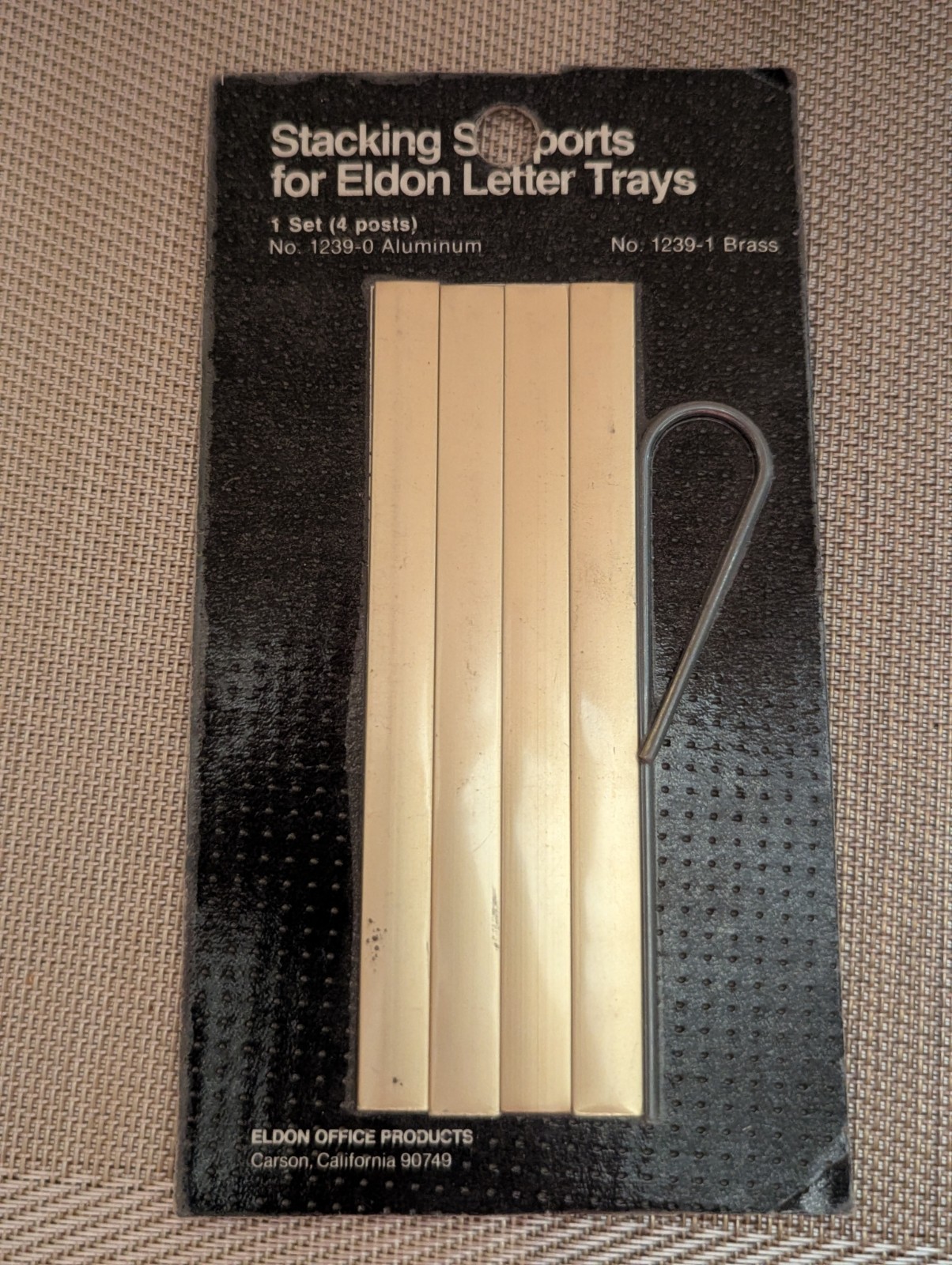Stacking Supports For Eldon Letter Trays 4 Posts Appear to Be Brass No 1239—1