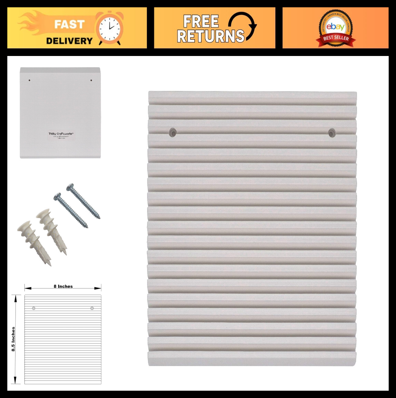 Wall Mounted Quilting Ruler Rack – 18 Slot Organizer for Craft Room Storage