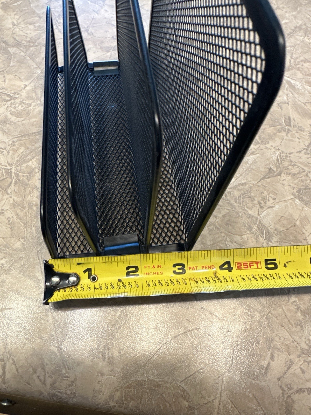 4 Compartment Wire Mesh Letter Holder Matte Black