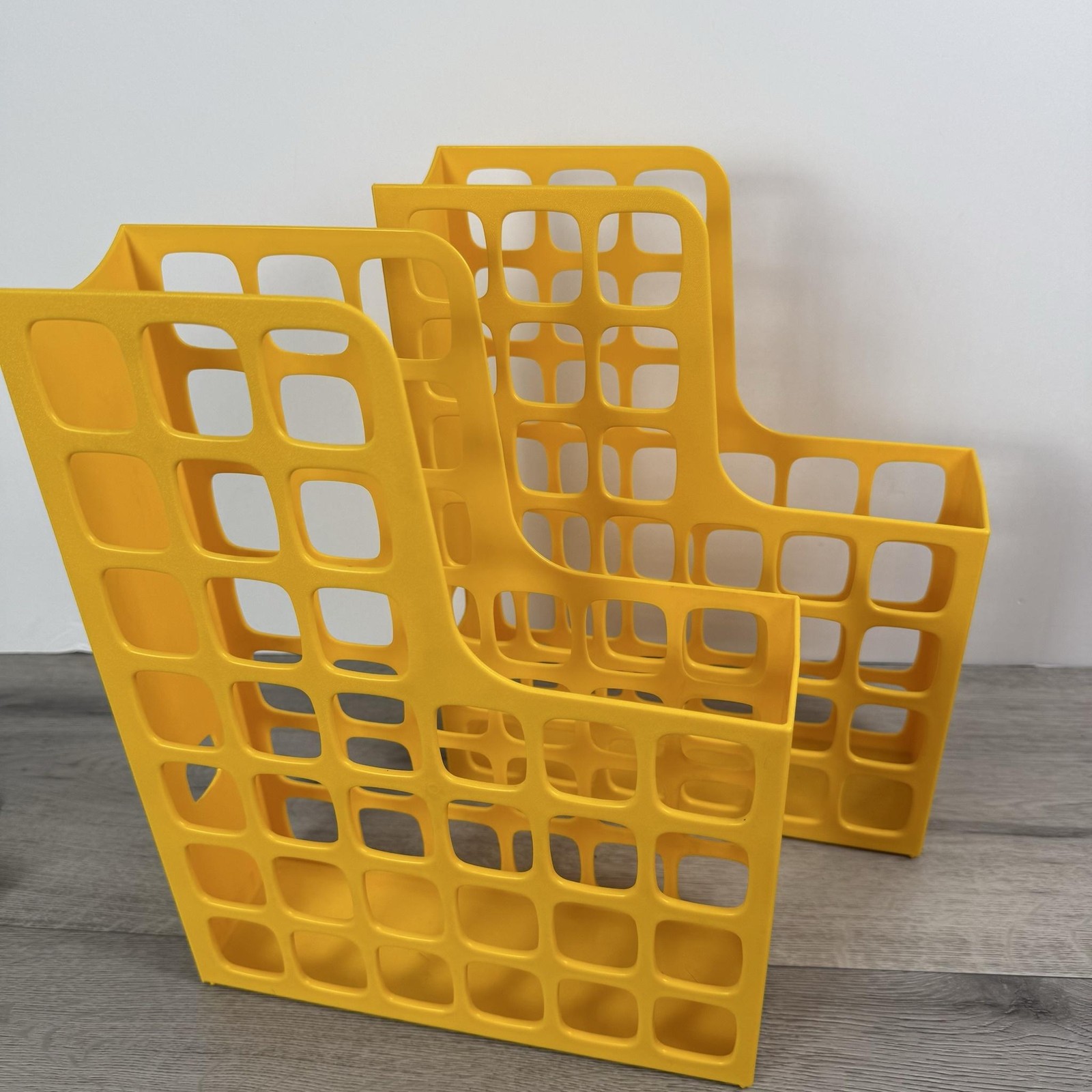 2 Oxford DecoFile 24562 Yellow Gold Plastic Magazine Organizers USA