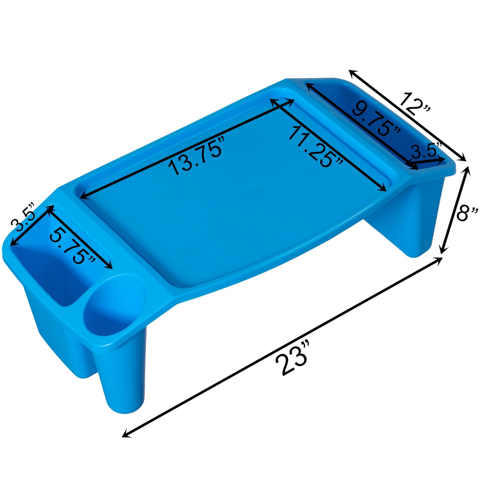 Basicwise Activity Desk Table Built-In Cup Compartments Multipurpose Lap Tray