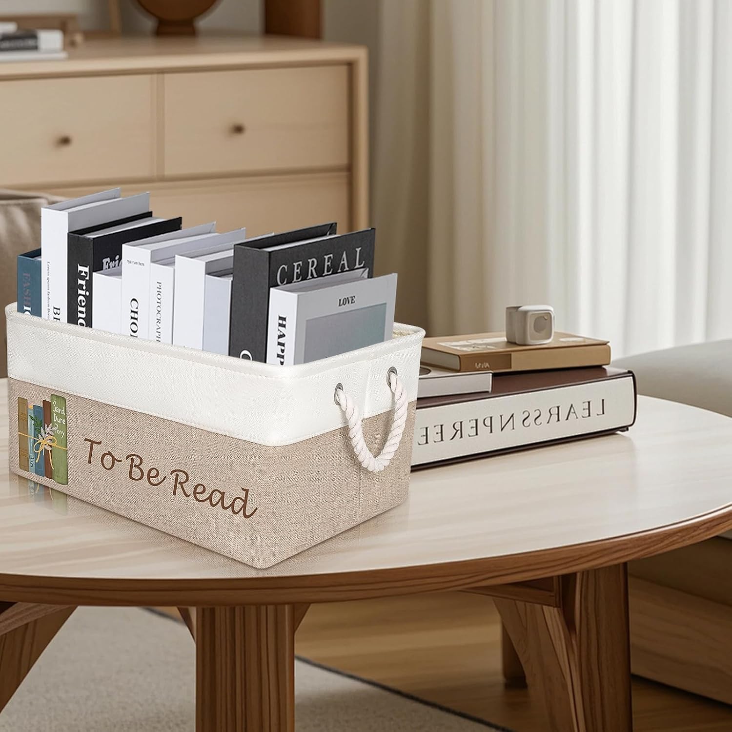 TBR Book Organizers and Storage Basket ,Collapsible Storage Basket for Books