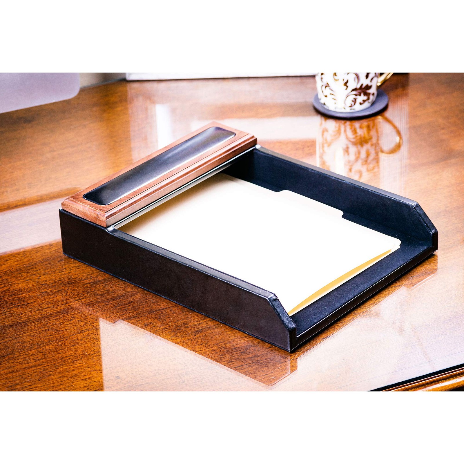 Leather Desktop Letter Tray – Luxury Letter Holder & Paper Organizer for Desk…