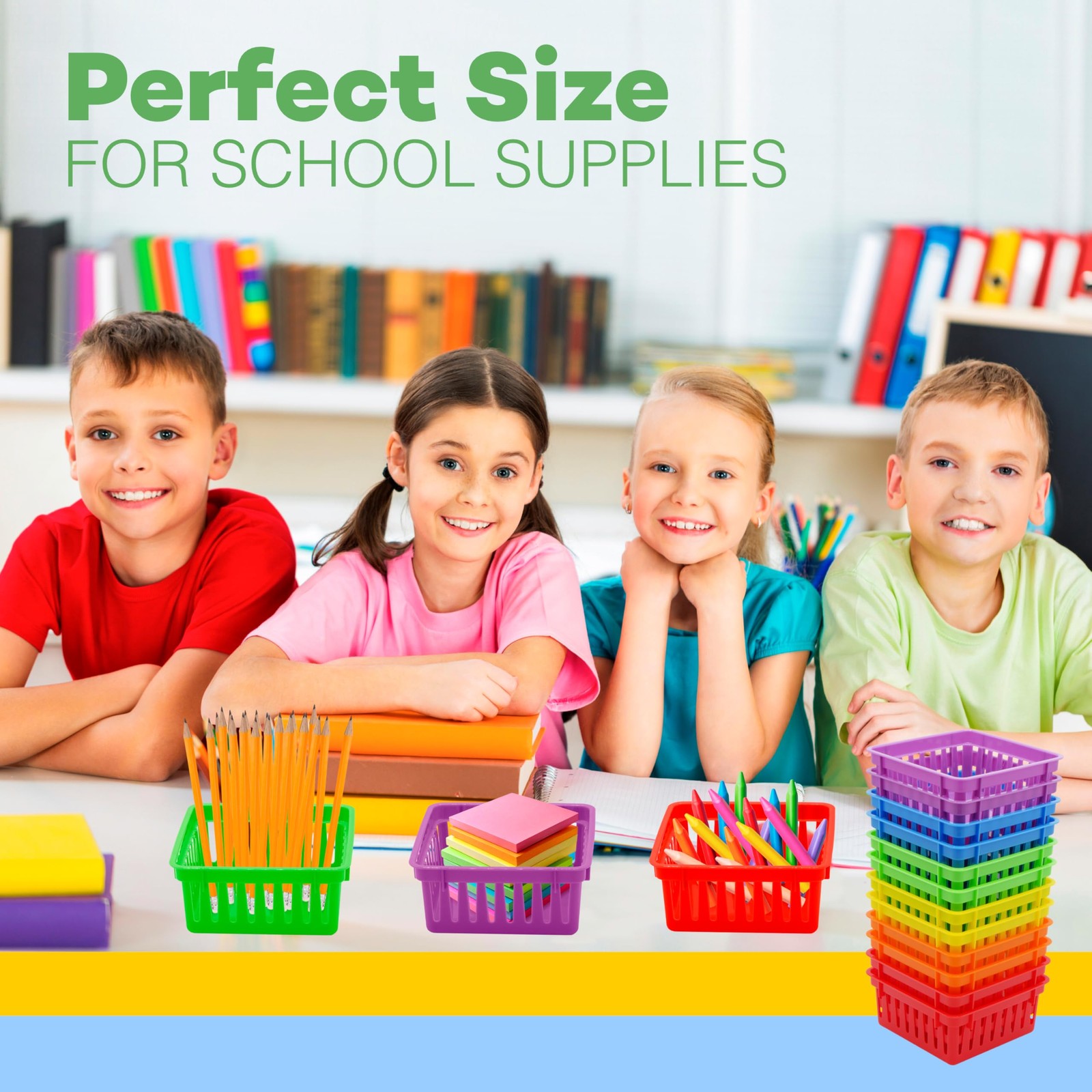 24 Pack Square Small Classroom Storage Baskets Organizer Bins for Desk