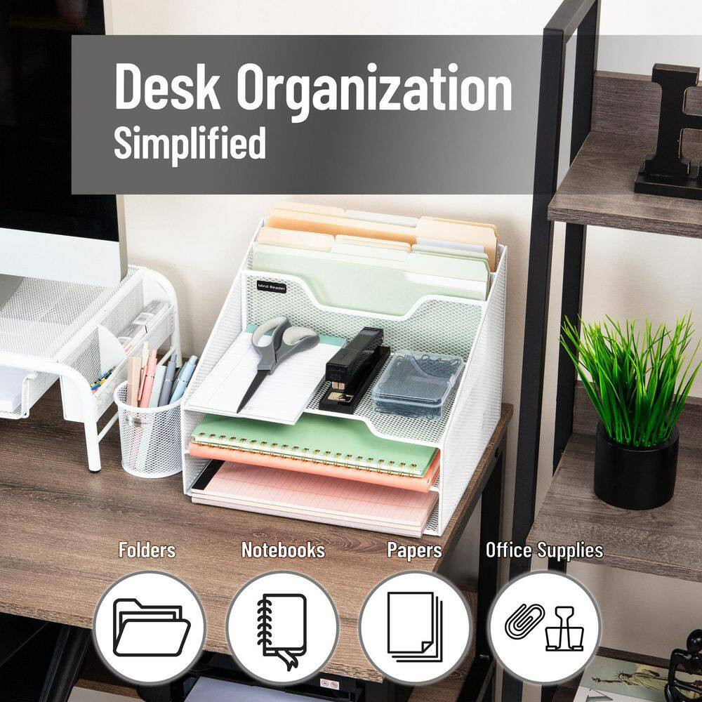 12.5 In. L X 11.5 In. W X 9.5 In. H File Organizer Desk Organizer Paper Tray Met