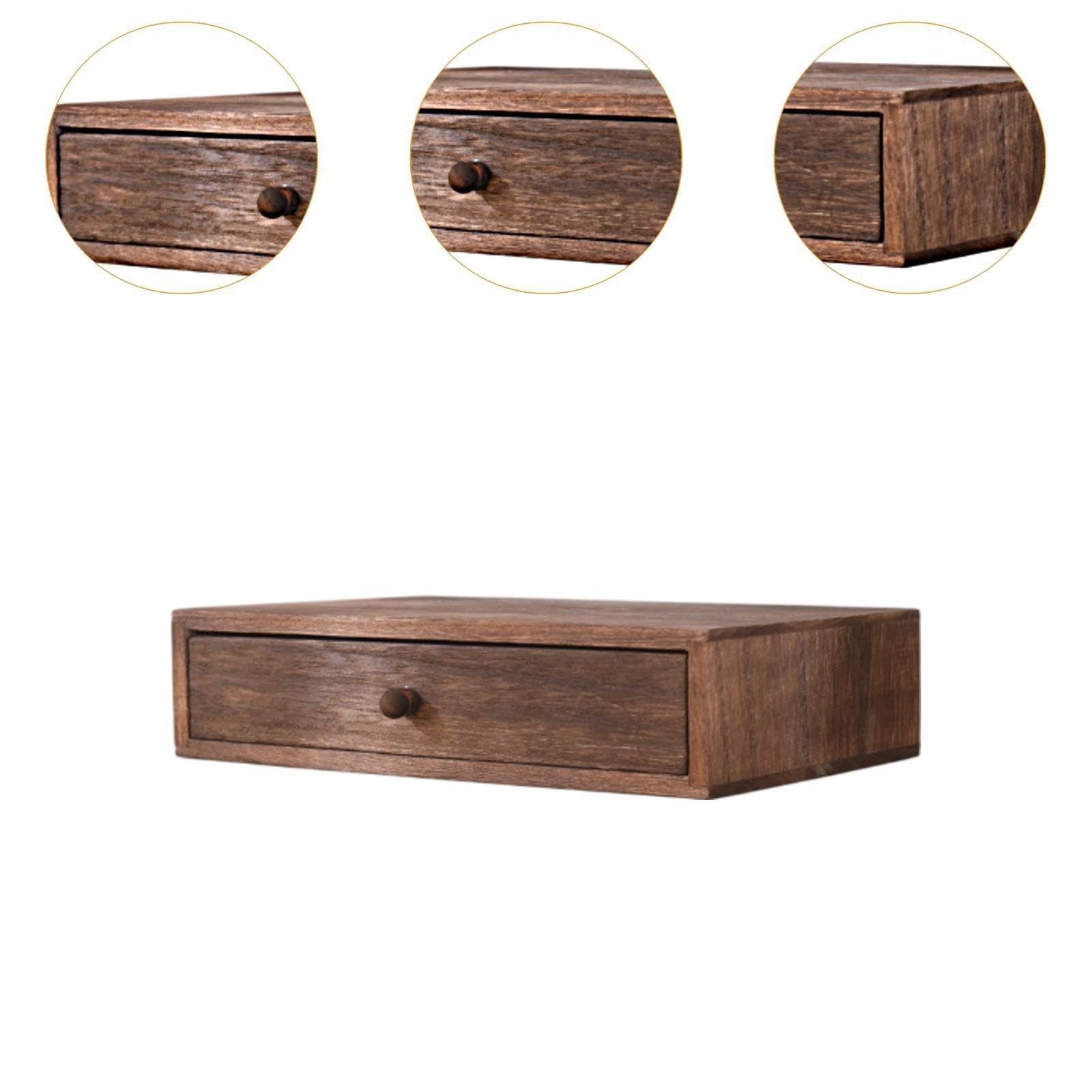 IEUDNS Wood Desktop Organizer Office Supplies 10.24inchx7.09inch, 1 drawer