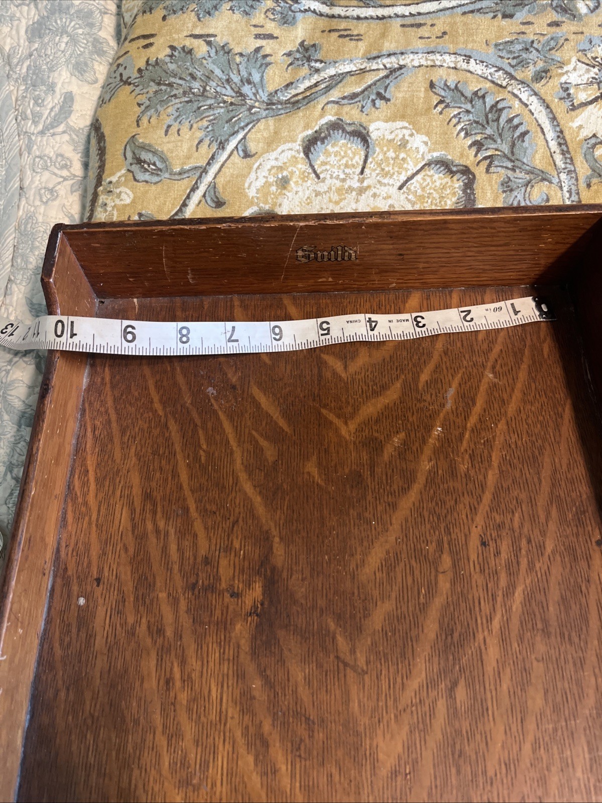 Vintage Oak Wood Letter Tray MCM Dovetail Joint Scalloped Desk 1960s Guild