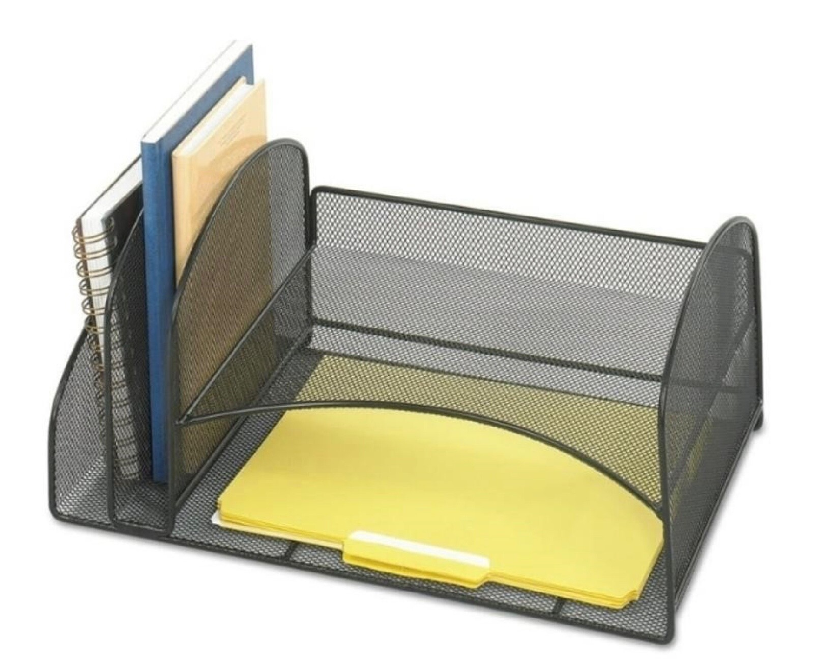 Safco Desk Organizer Two Vertical Two Horizontal Sections 3264BL 17×10.75×7.75