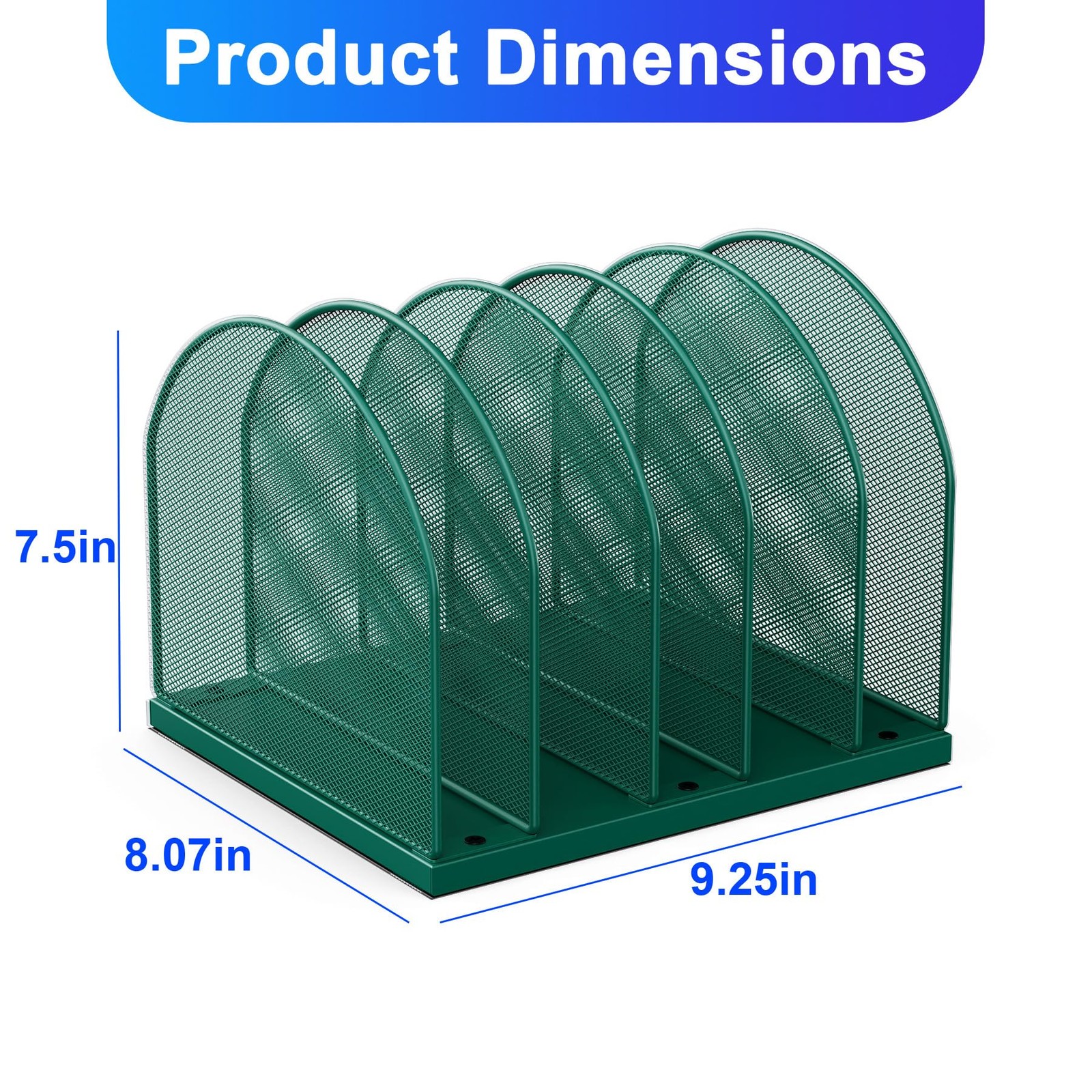 gianotter Desktop File Organizer, Desk Organizer with 5 Upright Style, Green