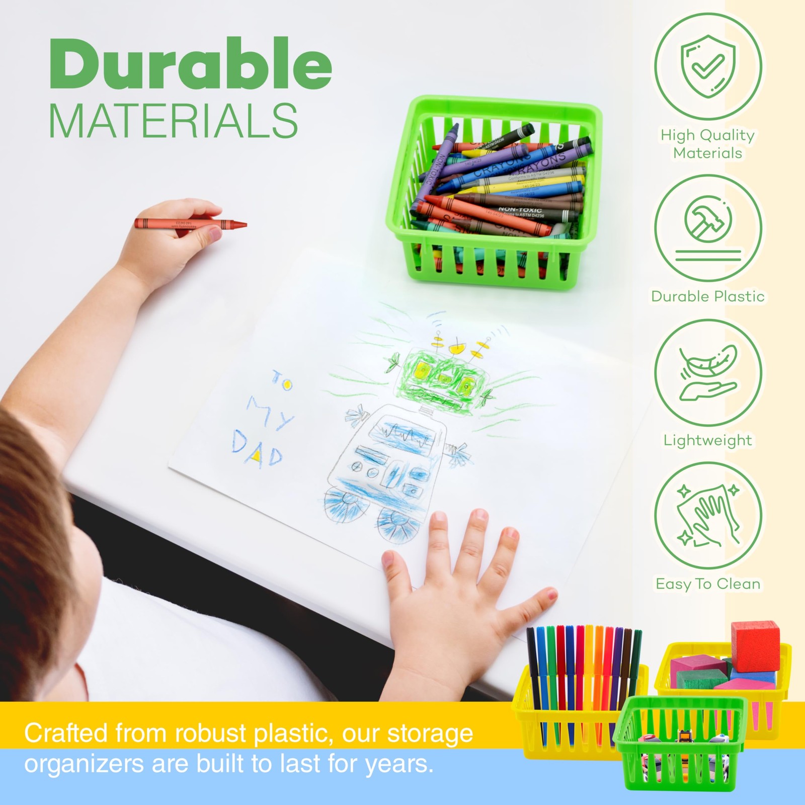 24 Pack Square Small Classroom Storage Baskets Organizer Bins for Desk