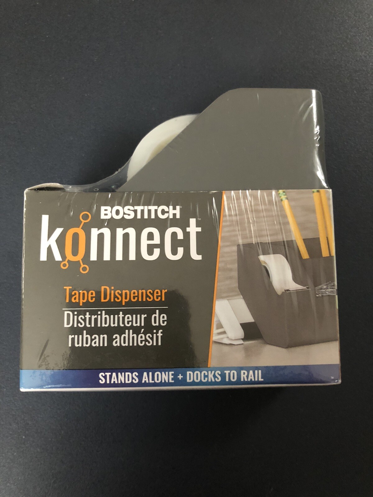 Bostitch Konnect Plastic Tape Dispenser with KT-TAPE-GRAY QTY 6