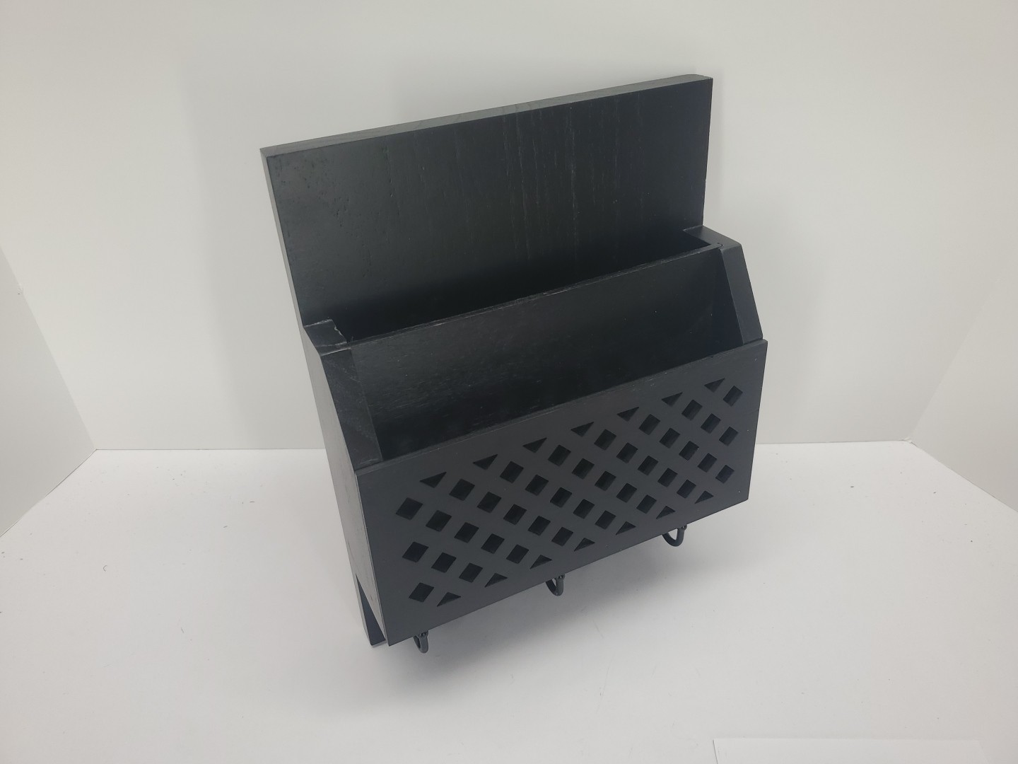 Mail Organizer with Key Holder – 8.8″ x 11.4″ Wall Mounted Wooden Mail Sorter…