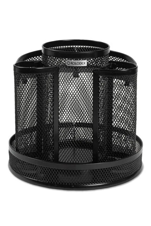 NIB ~ Rolodex Mesh Collection Spinning Desk Sorter, Black (1773083)