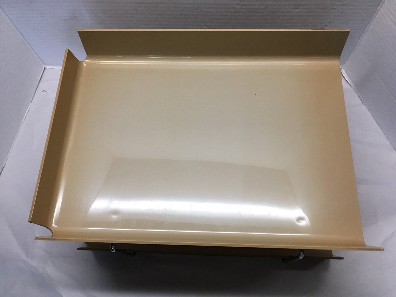 Vtg McDonald Duk-It Beige Plastic Chrome 2-Tier In Out Desk Tray Organizer MCM