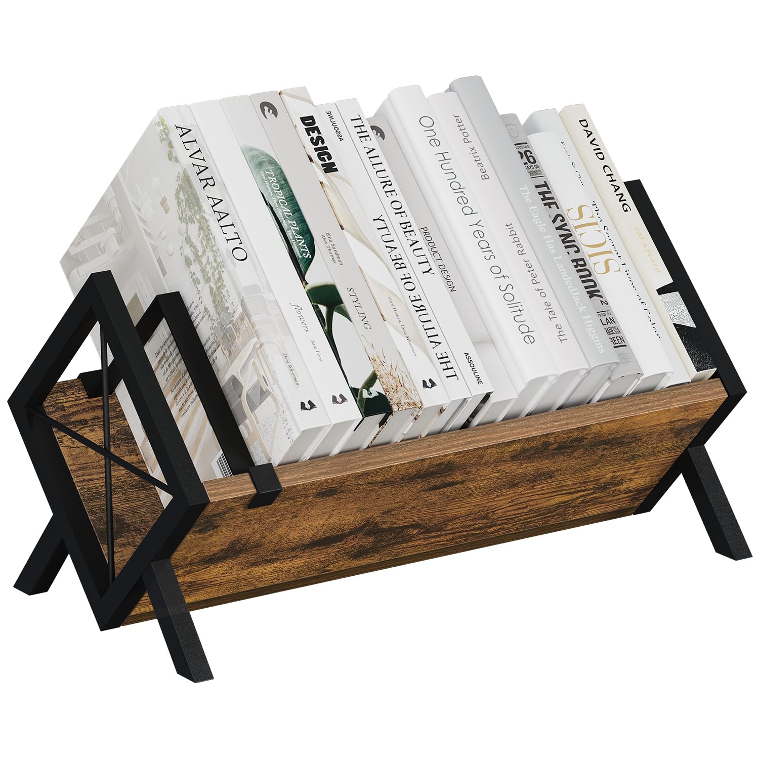 YINMIT Wood Desktop Bookshelf, Retro Tabletop Desk Large,