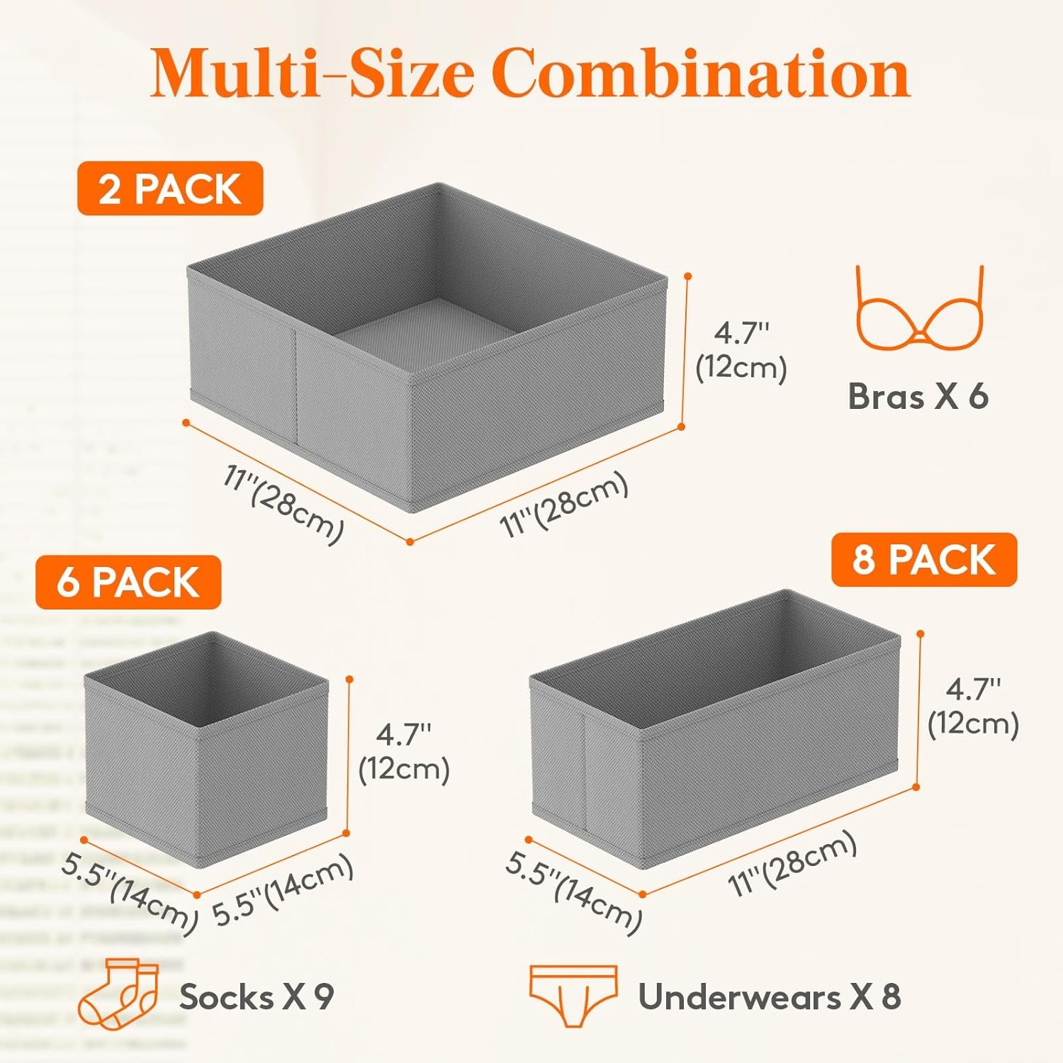 Lifewit Drawer Organizer 16 Pack Underwear Closet Dresser Dividers