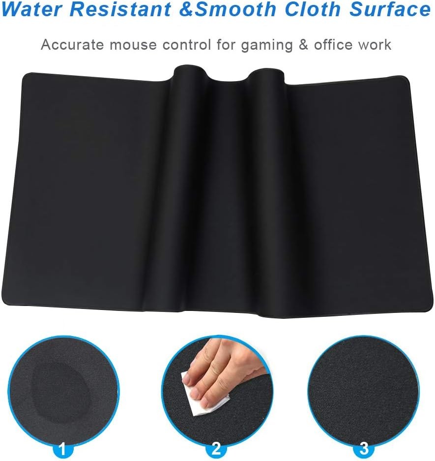 XXL Professional Large Mouse Pad & Computer Game 35.4×15.7×0.1IN, 90×40 Black