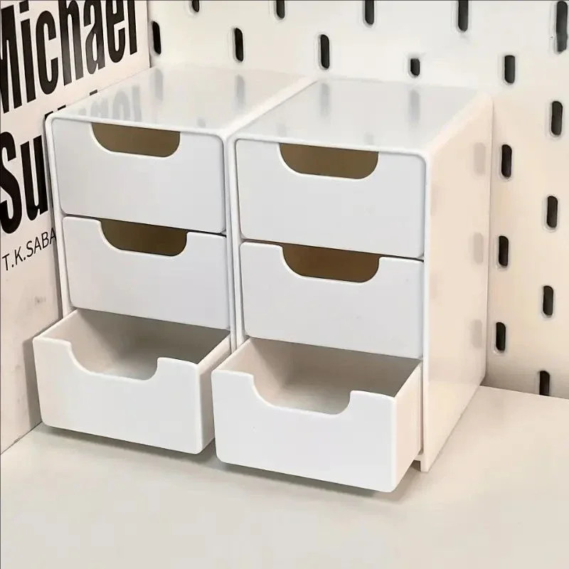 1Pc 3Tier Desktop Organizer with Drawers, Plastic Storage Box for Stationery/Sch