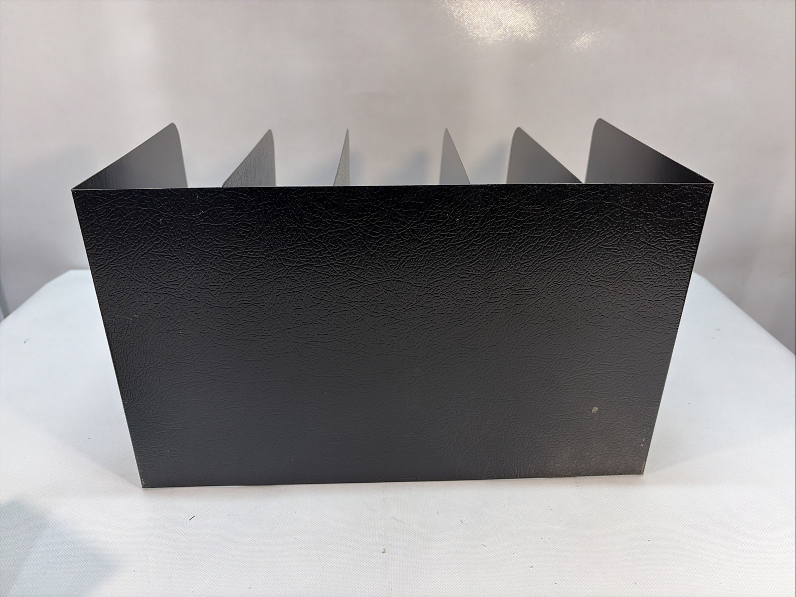 Vtg Steel Vertical Desktop File Organizer Black 5-Slot Adjustable Buddy MCM