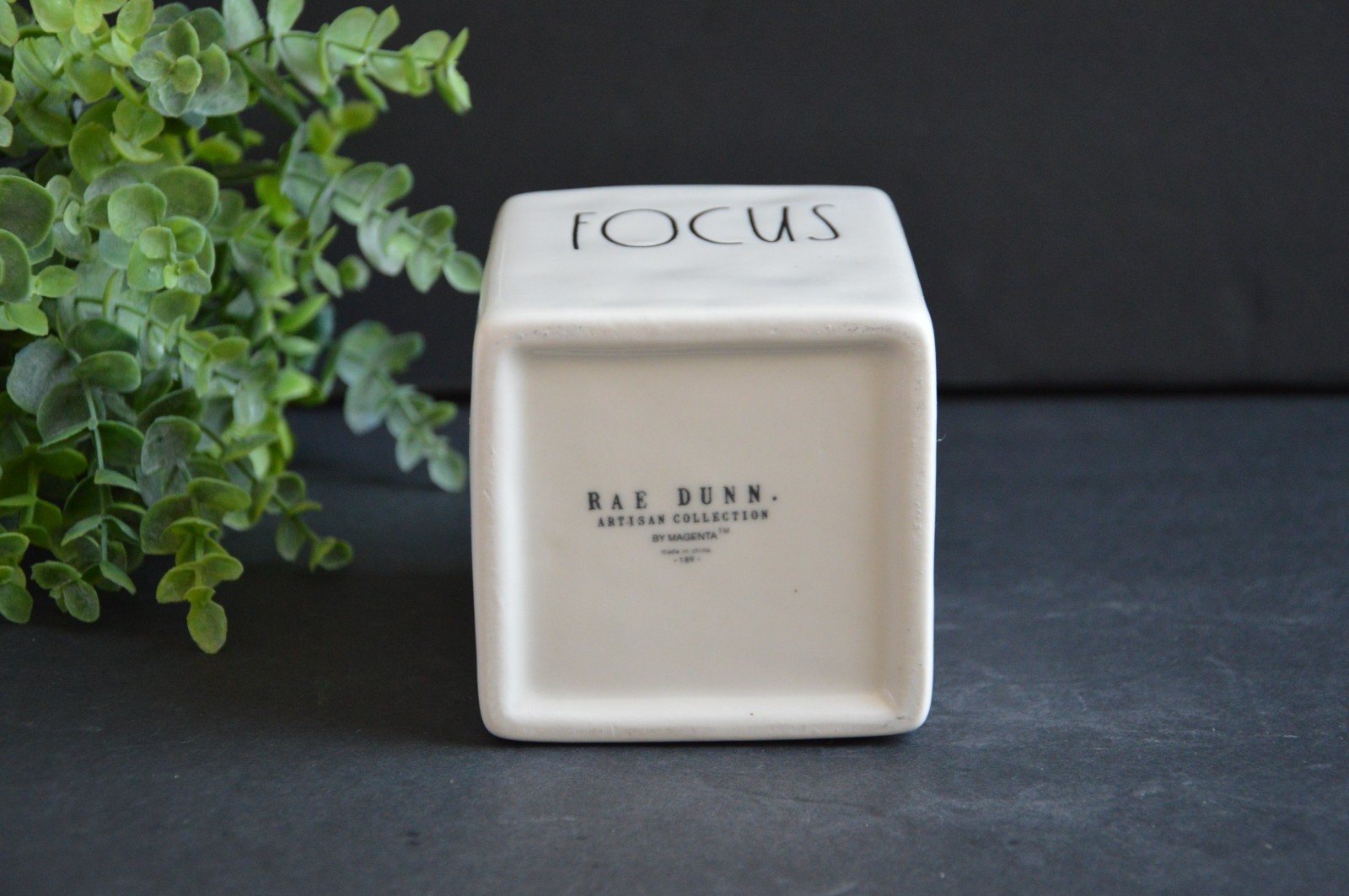 New Rae Dunn By Magenta Black & White FOCUS Ceramic Pen and Pencil Holder