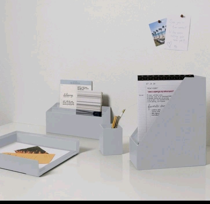 U-Brand 4 Pc Desk Organization Set, Organization Supplies, Solid Paper Wrapped