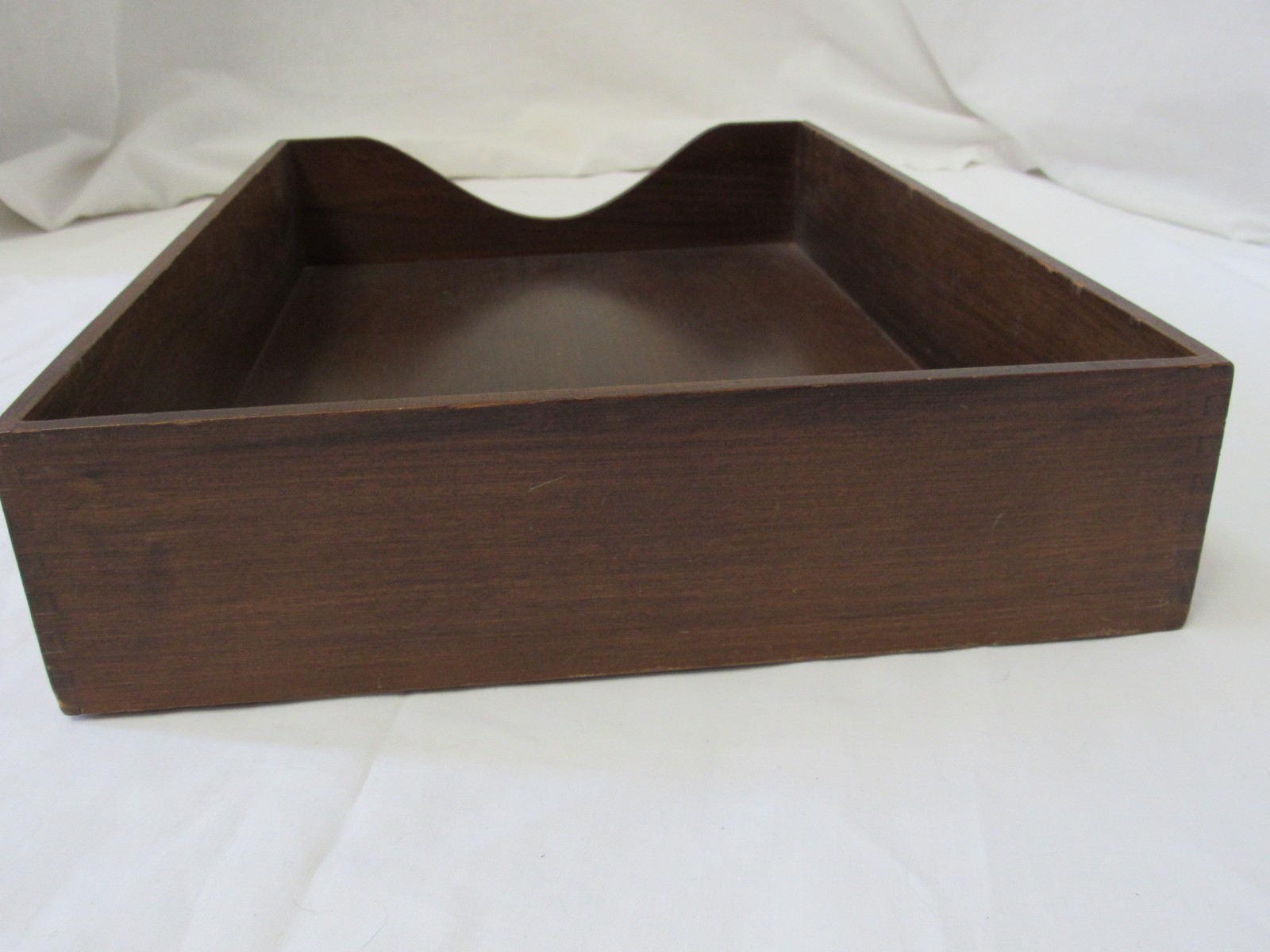 Vintage Wooden Desk Organizer By Globe Wernicke No. 4 Dovetail Edge Made in USA