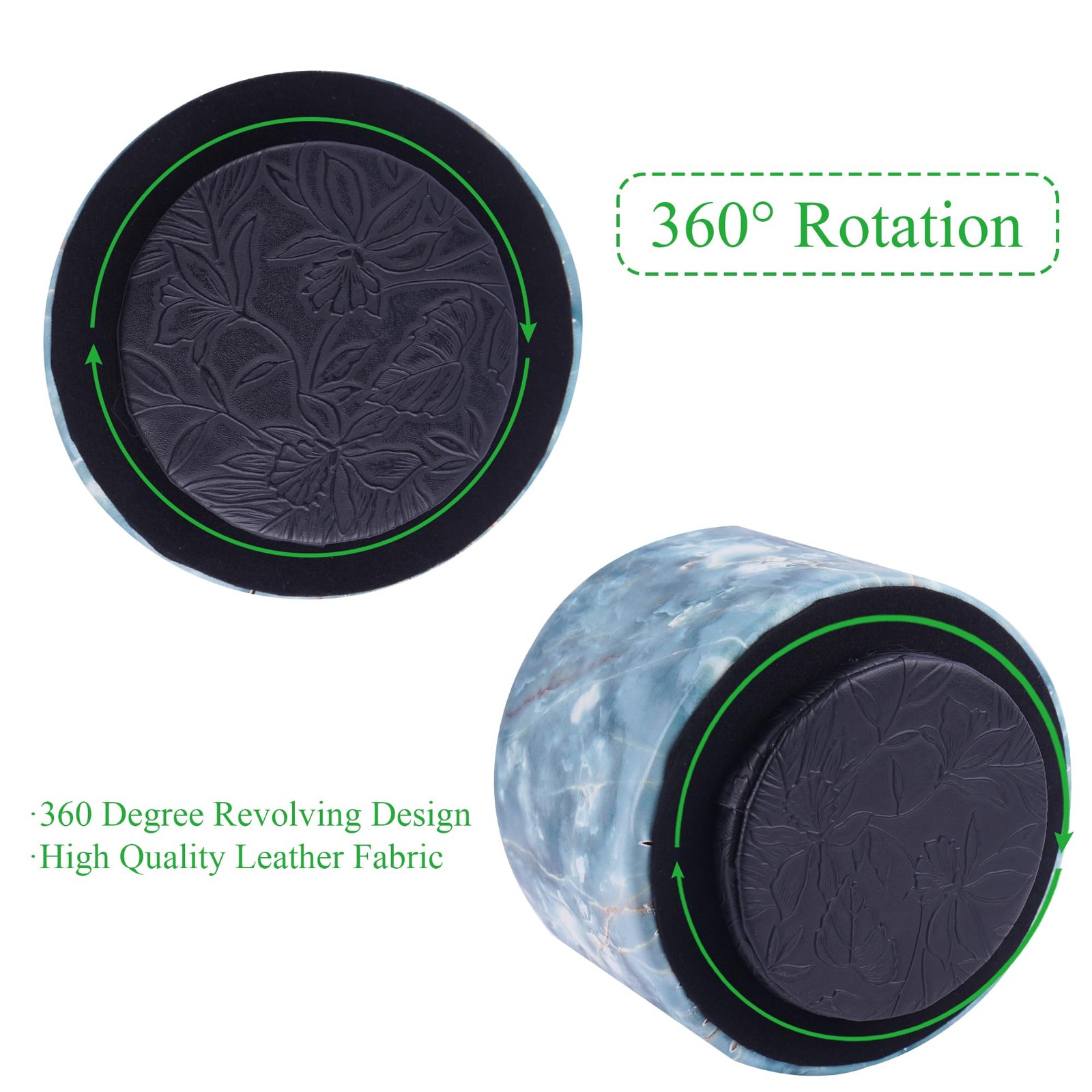 Round Leather Art Supply Organizer,Remote Control Holder,360-degree Rotating …