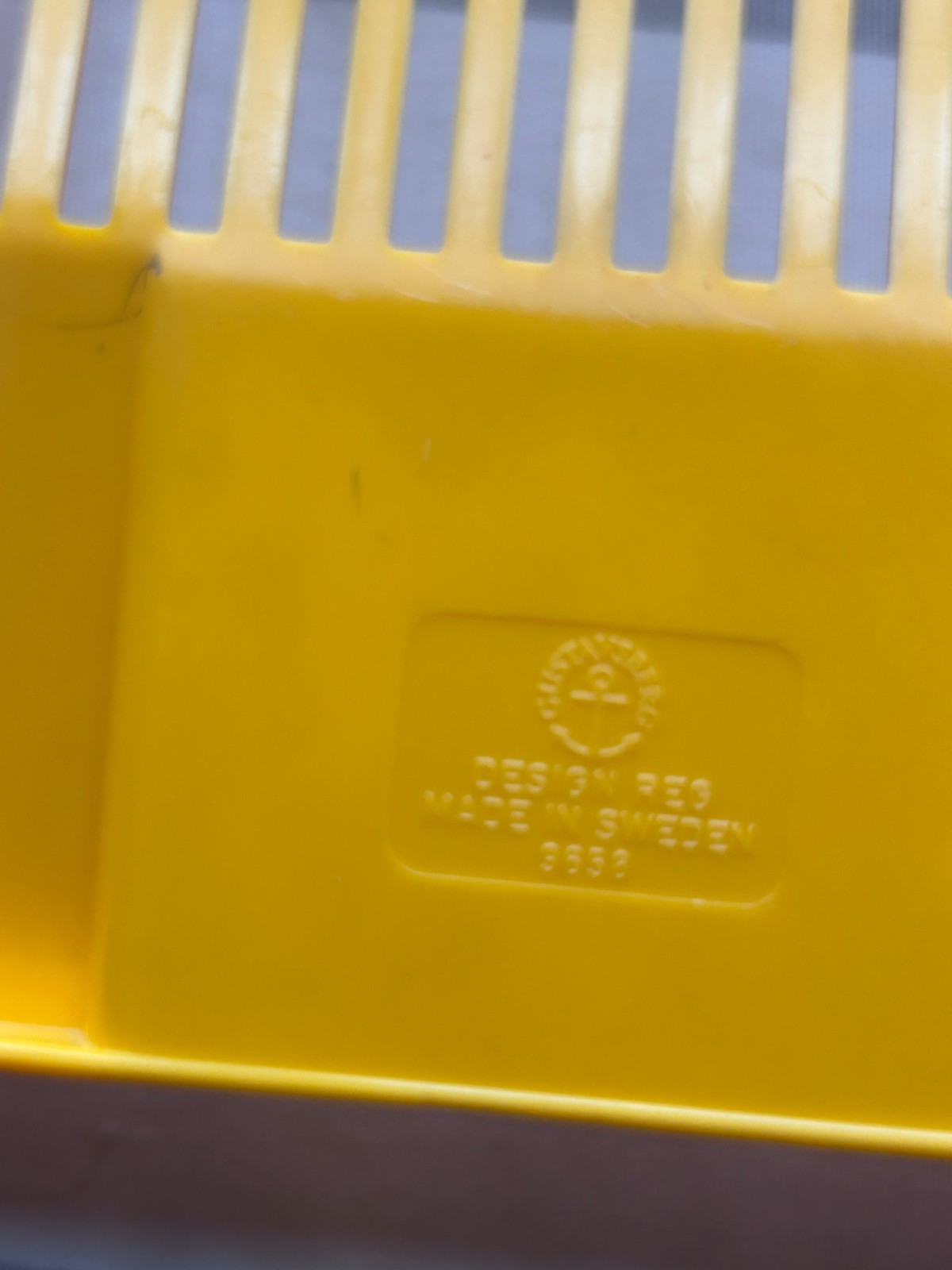 vintage Gustavsberg plastic stacking desk paper trays orange yellow MCM Sweden