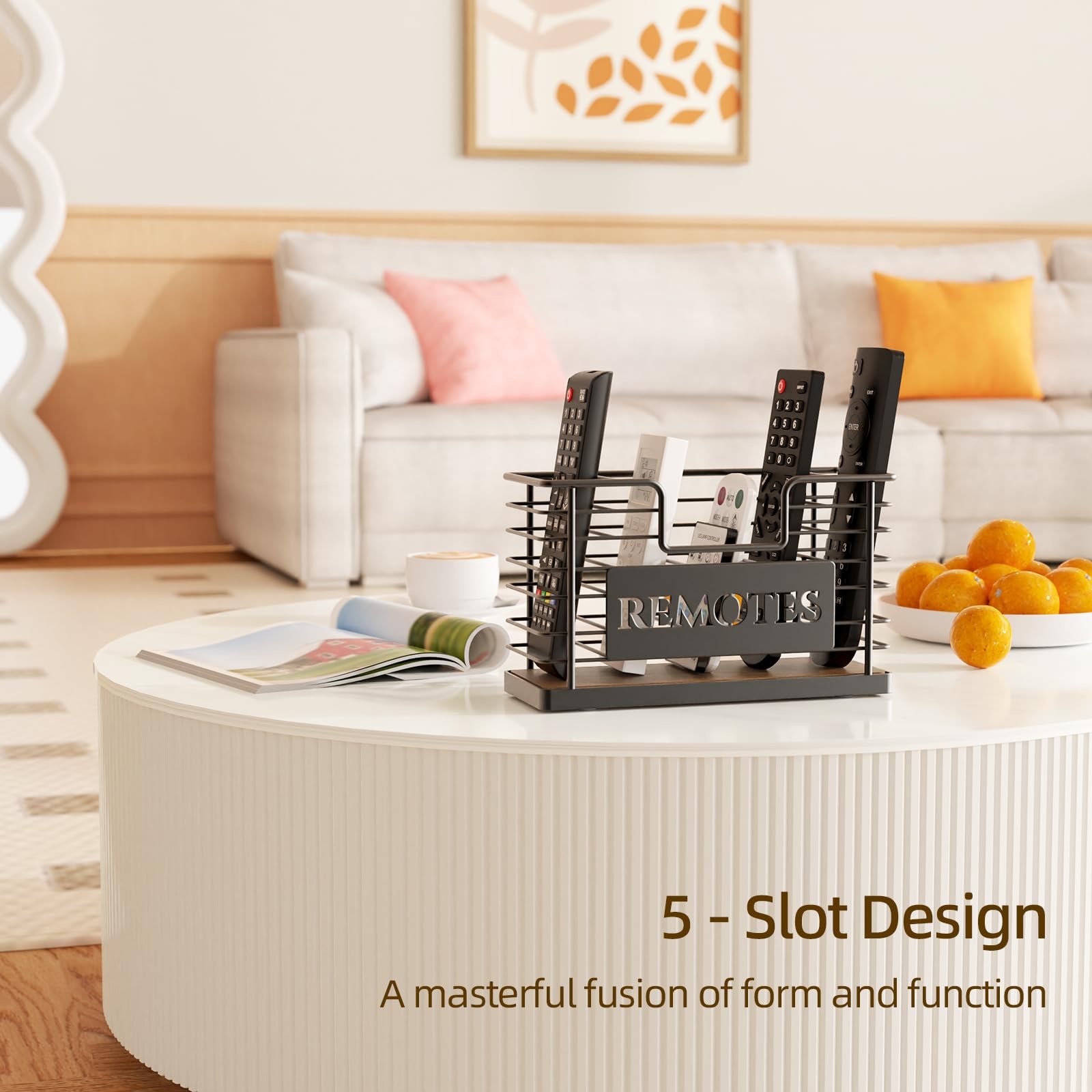 Remote Control Holder, 5-Slot TV Remote Holder Wall Mount, Universal Remote C…