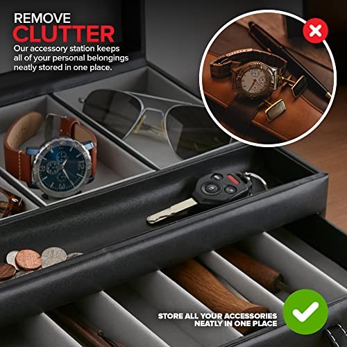 Stock Your Home Mens Valet Black & Grey