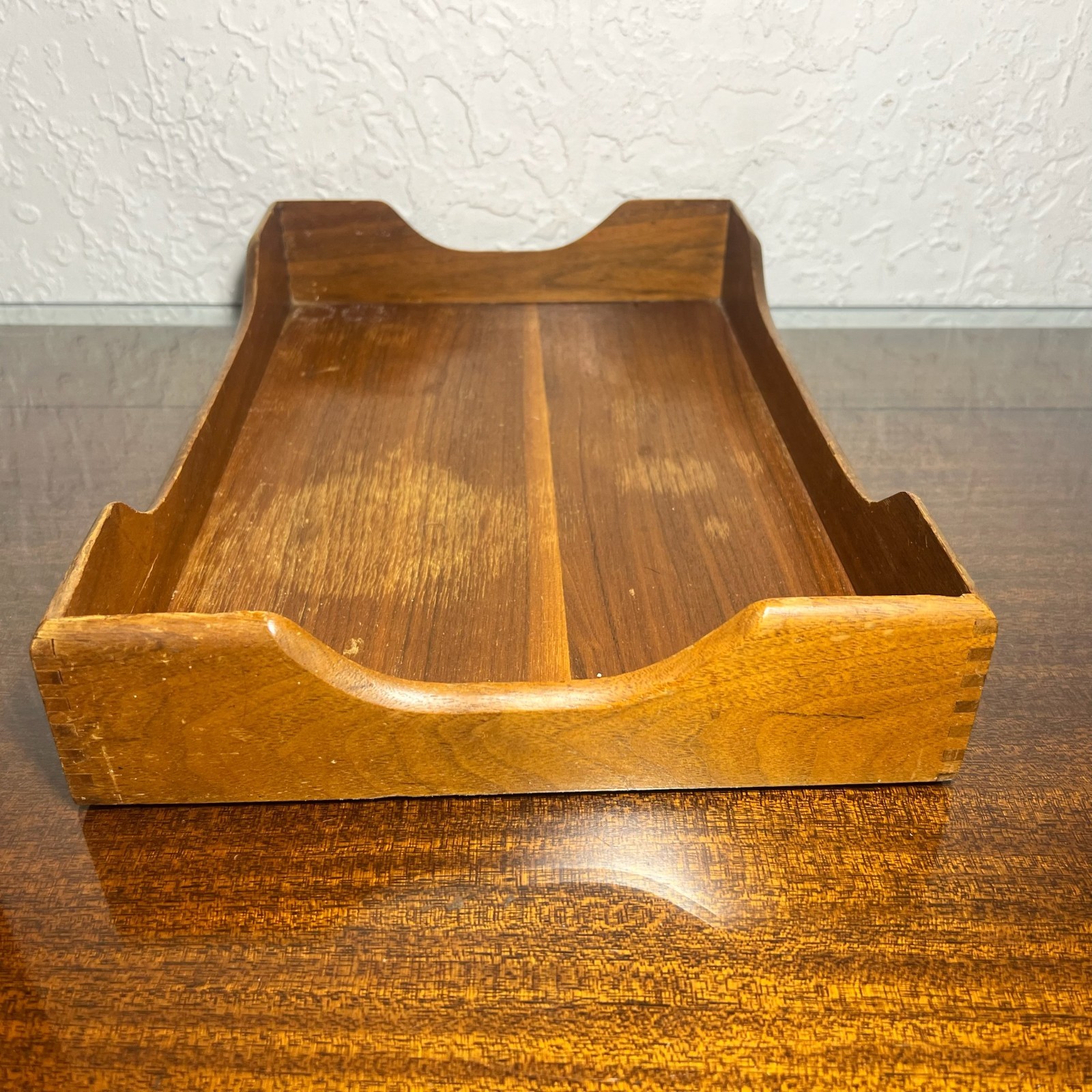 Vintage Hedges Files “The Line” Wood Letter Paper Tray Desk Organizer No 1922