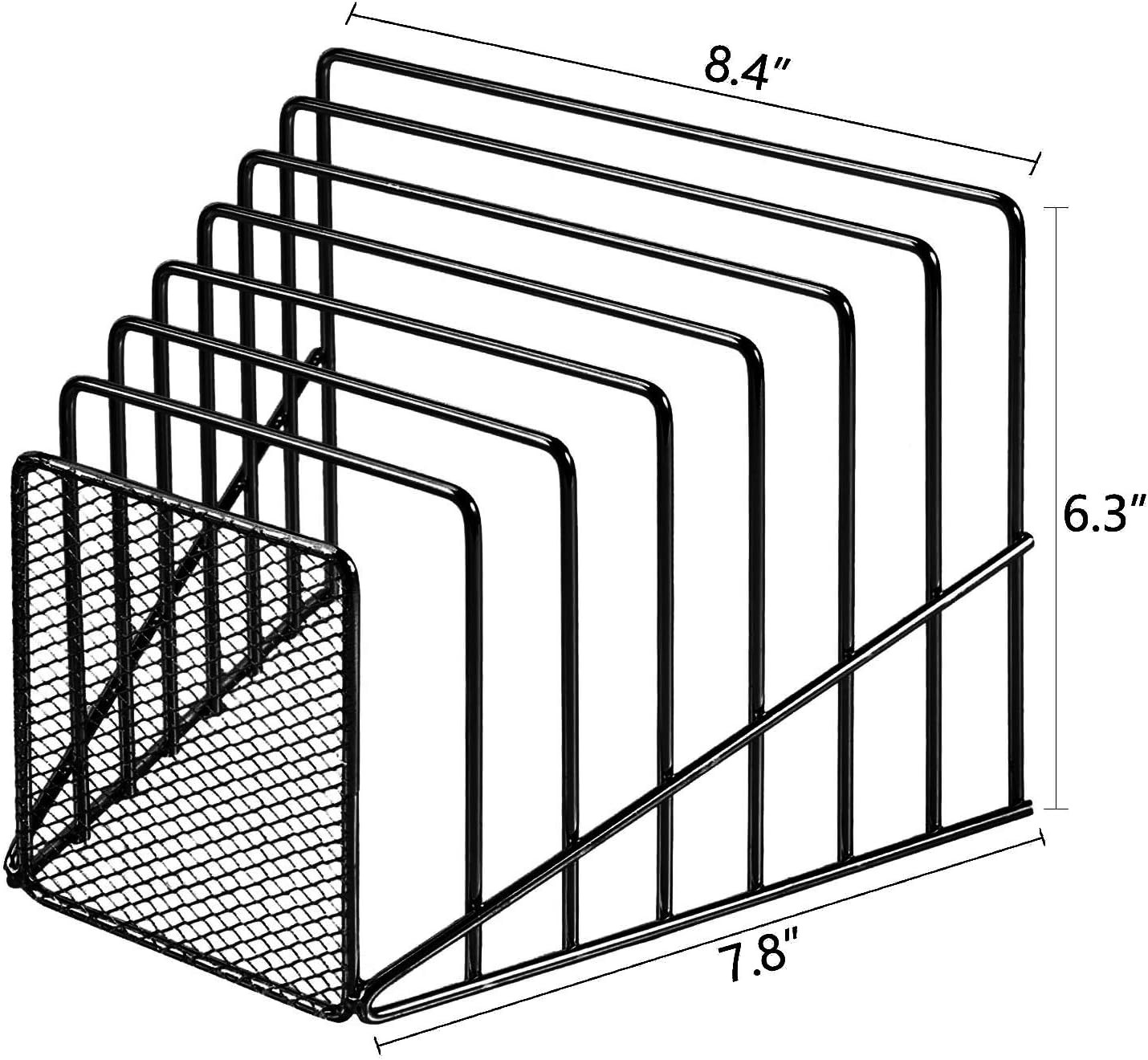 2 Pack Multi Step File Organizer Incline Desktop File Sorter Metal Wire Mesh Ste