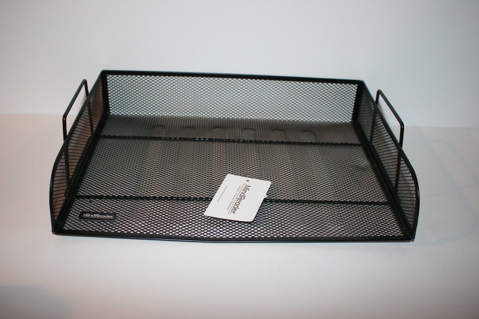 Mind Reader Stackable Mesh Metal Letter Size Paper Tray Black 13″