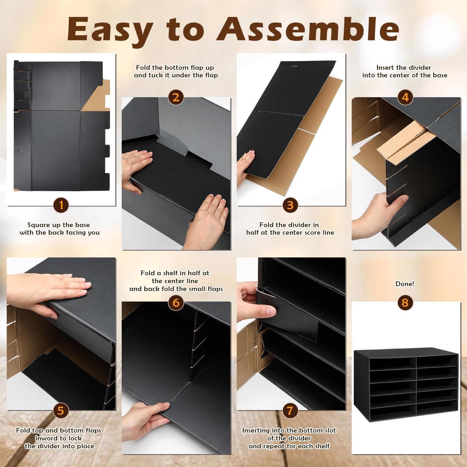 4 Pieces Cardboard Paper Organizer, Classroom Mailboxes, Construction Paper S…