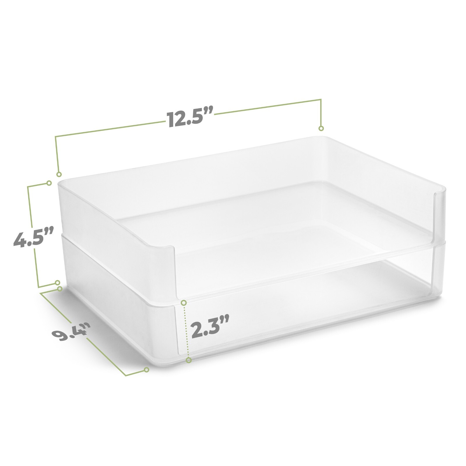 Sorbus 2 Pcs Paper Organizer, Stackable Plastic Letter Tray Desktop File Storage
